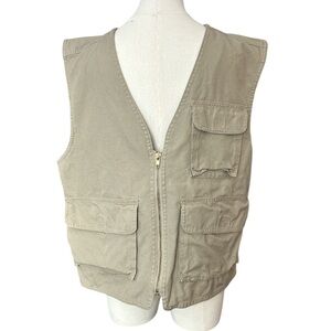 Vintage Stefano International Hinting Safari Tan Utility Vest‎ Men’s Size Medium